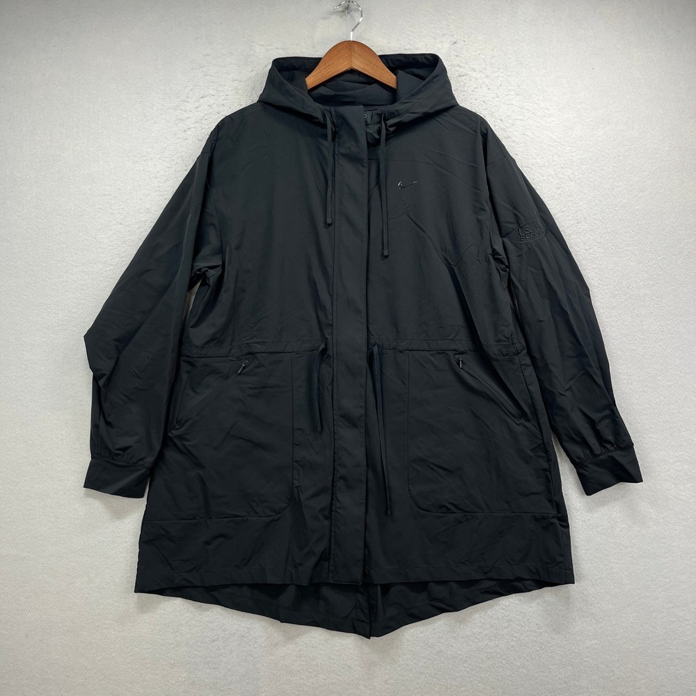 Nike Luxe Anorak Jacket US Club Soccer Womens Medium Black Sports Utility Hooded